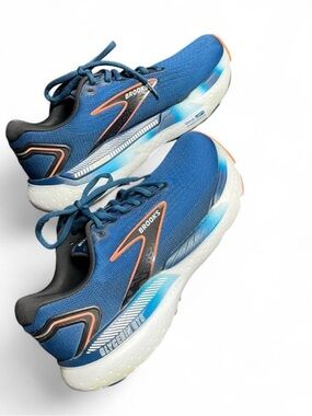 Brooks Men’s Glycerin Running Shoes - Blue with Orange Accents